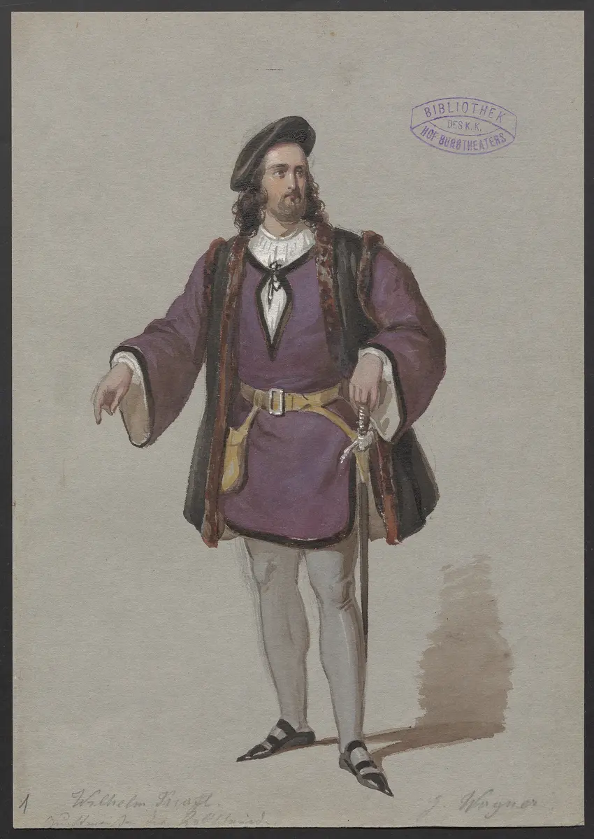 Der Zunftmeister von Nürnberg, Titel der Serie: Figurinen des k.k. Hof-Burgtheaters