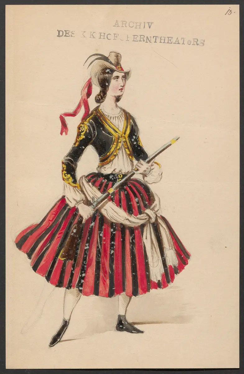 Katharina, die Tochter des Banditen, Originaltitel: Caterina, ossia La figlia del bandito, Titel der Serie: Figurinen des k.k. Hofoperntheaters