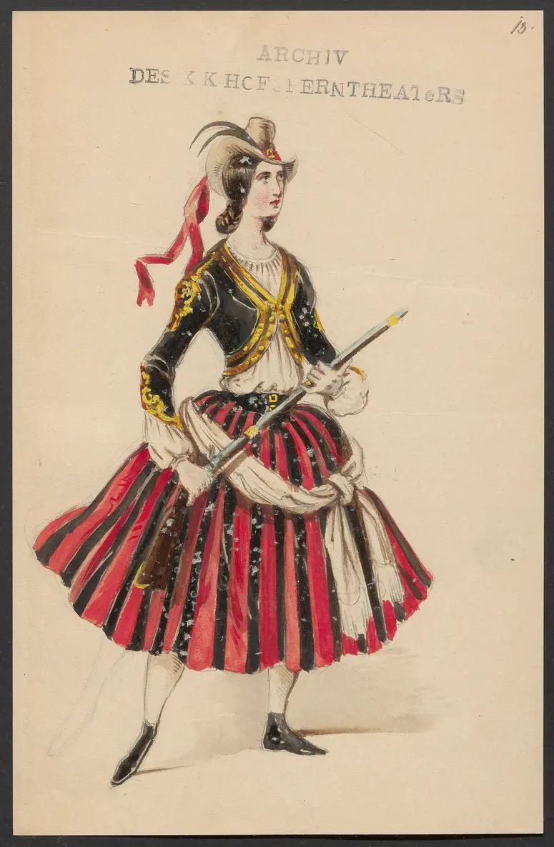 Katharina, die Tochter des Banditen, Originaltitel: Caterina, ossia La figlia del bandito, Titel der Serie: Figurinen des k.k. Hofoperntheaters