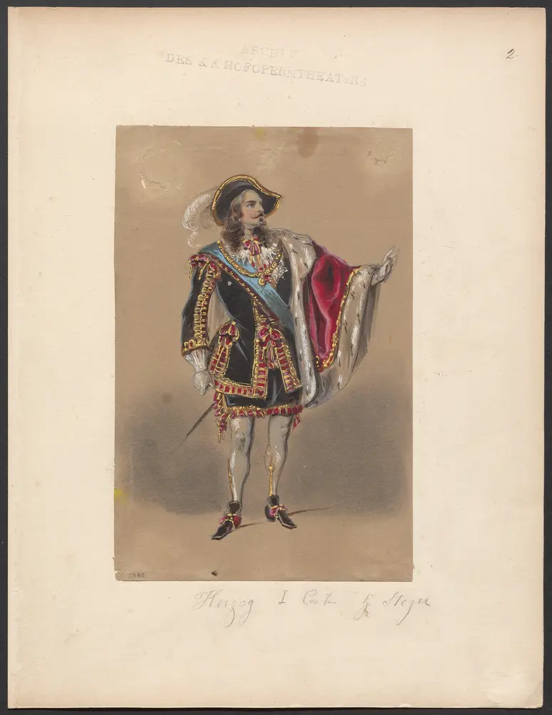 Die Ballnacht, Alternativtitel: Gustav, oder Der Maskenball, Originaltitel: Gustave III., ou Le bal masqué, Titel der Serie: Figurinen des k.k. Hofoperntheaters
