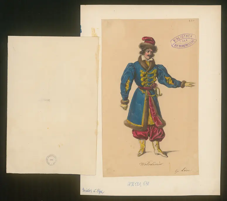 Isidor und Olga, Titel der Serie: Figurinen des k.k. Hof-Burgtheaters