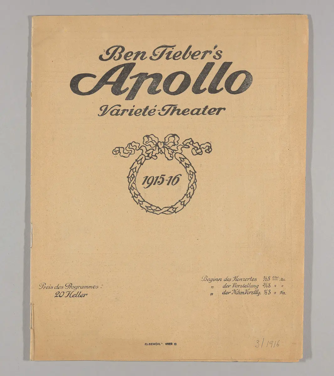 Ben Tieber's Apollo Varieté-Theater, Verweis auf Stücktitel: Arizonda