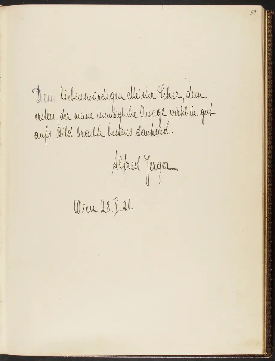 Gästebuch. Atelier Franz-Xaver Setzer, Wien