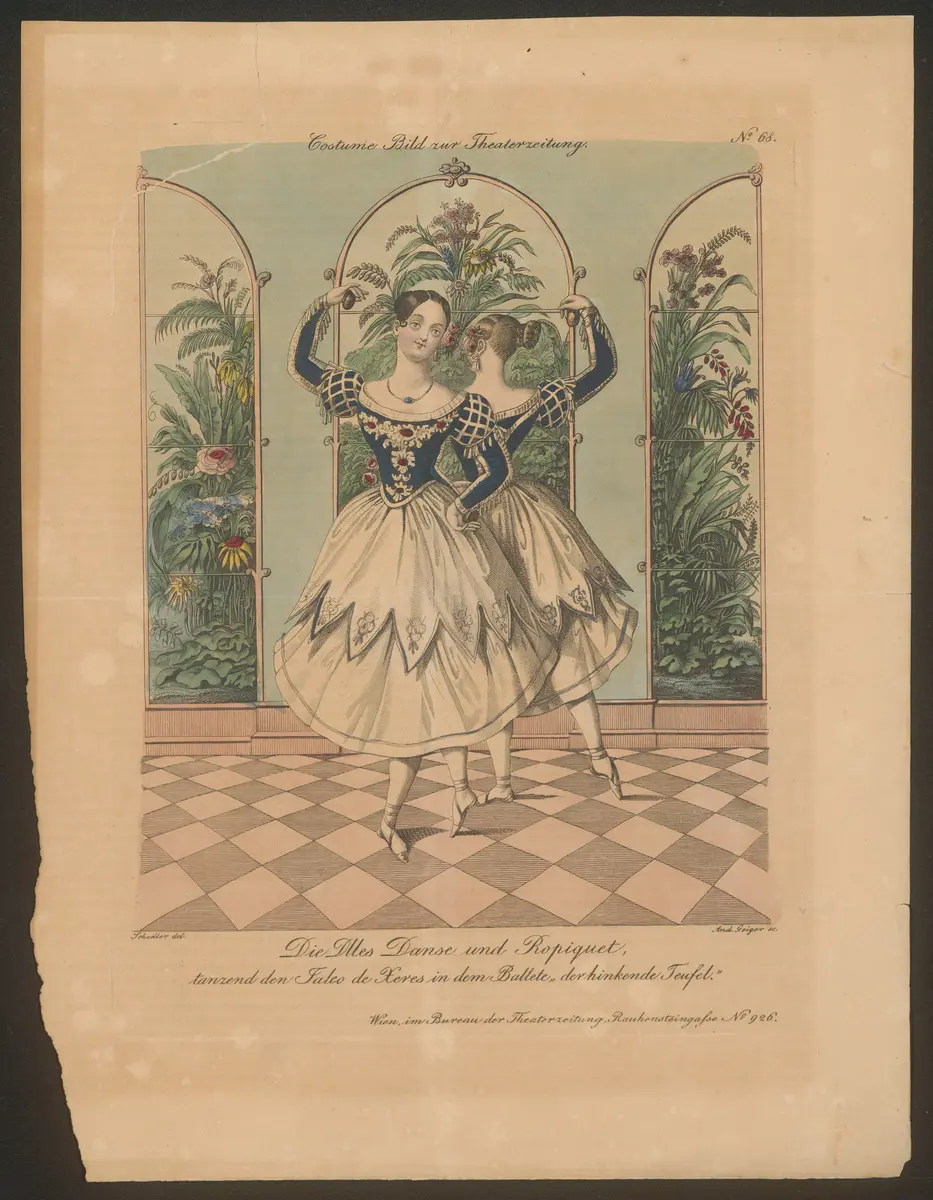 Der hinkende Teufel, Alternativtitel: Le diable boiteux, Titel in Vorlageform: Die Dlles Danse und Ropiquet, tanzend den Jaleo de Xeres in dem Ballete 