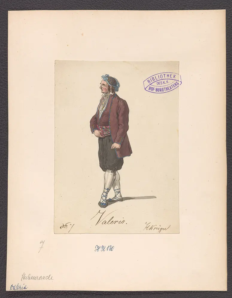 Valeria, oder Vaterlist, Suchtitel: Valeria, Originaltitel: Ponce de Leon, Titel der Serie: Figurinen des k.k. Hof-Burgtheaters