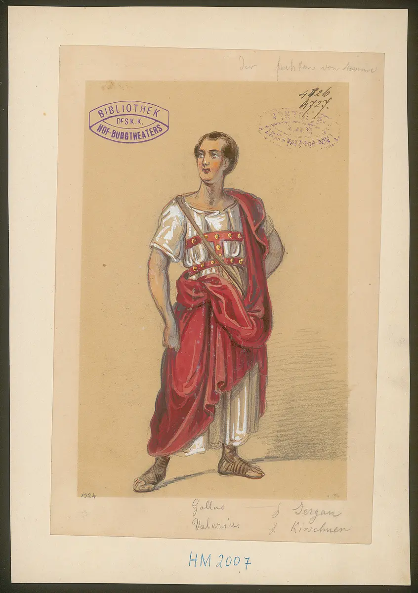 Der Fechter von Ravenna, Titel der Serie: Figurinen des k.k. Hof-Burgtheaters