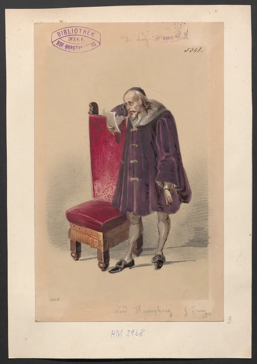 Die Lady von Worsley-Hall, Titel der Serie: Figurinen des k.k. Hof-Burgtheaters