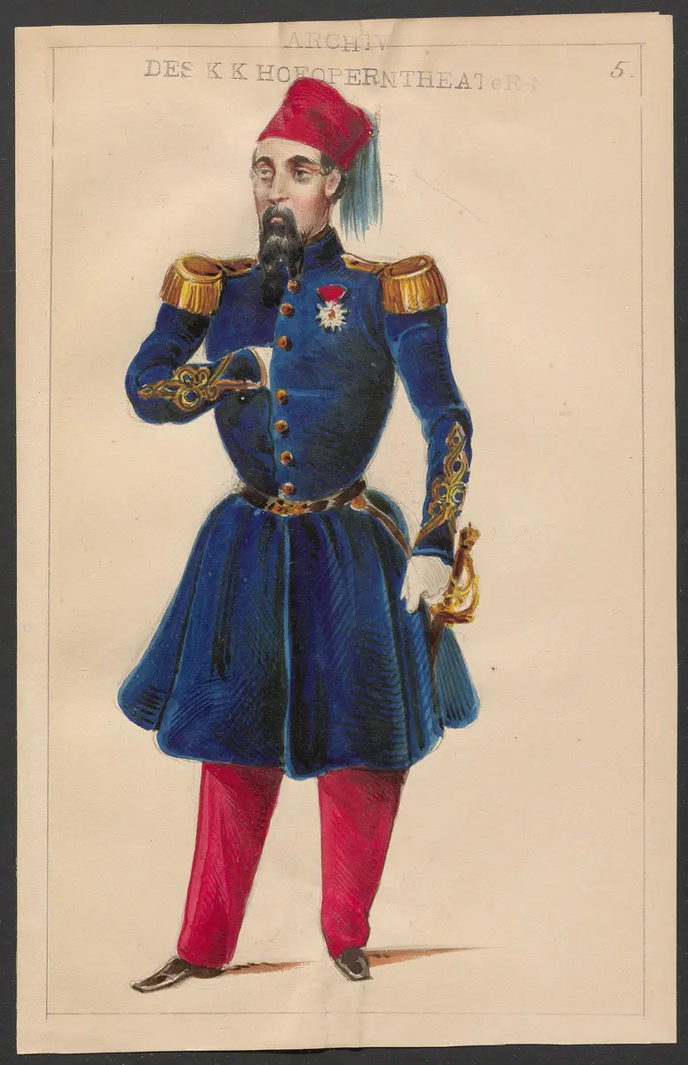 Il marito e l'amante, Titel der Serie: Figurinen des k.k. Hofoperntheaters