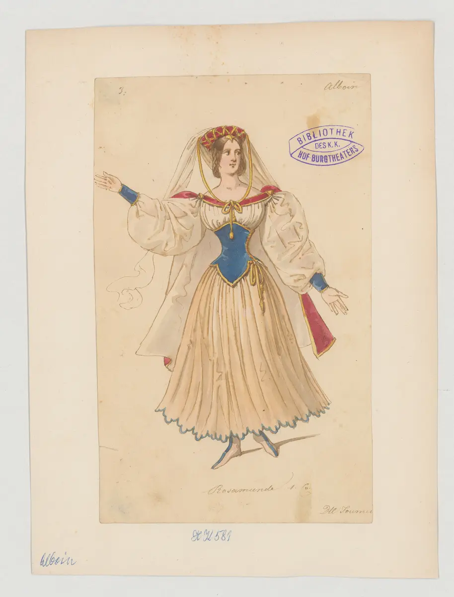 Alboin, Titel der Serie: Figurinen des k.k. Hof-Burgtheaters