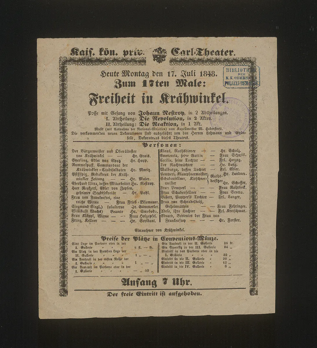 Freiheit in Krähwinkel