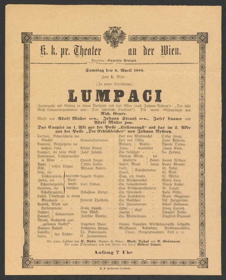 Lumpaci, Originaltitel: Der böse Geist Lumpacivagabundus oder Das liederliche Kleeblatt, Originaltitel: Der böse Geist Lumpazivagabundus oder Das liederliche Kleeblatt