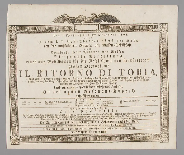 Il ritorno di Tobia, Eine Phantasie für das ganze Orchester