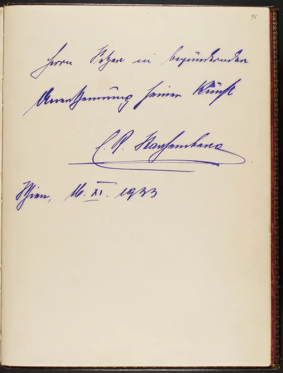 Gästebuch. Atelier Franz-Xaver Setzer, Wien