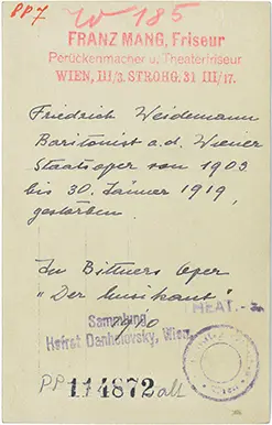 Friedrich Weidemann, Verweis auf Stücktitel: Der Musikant