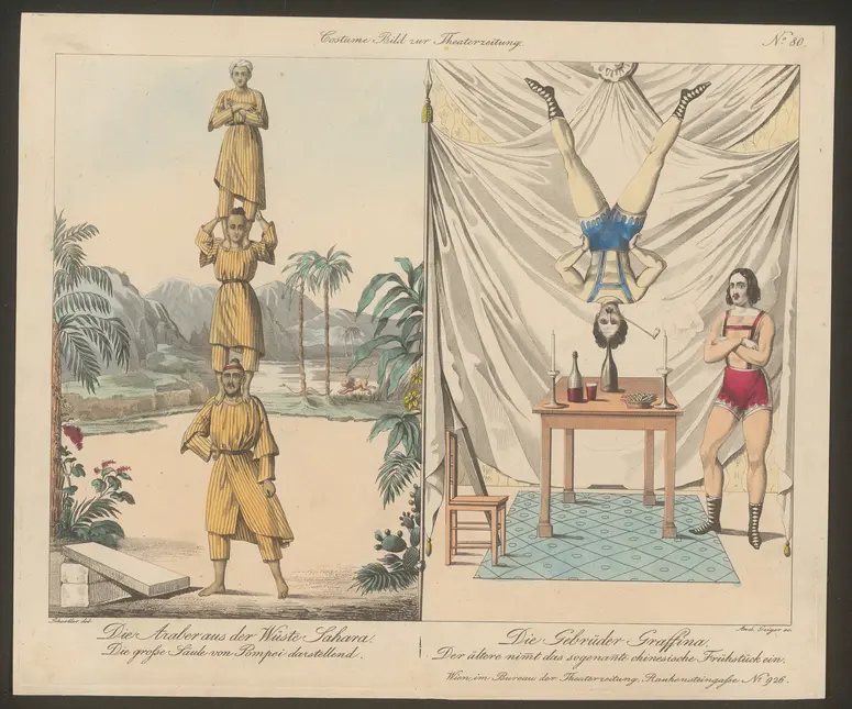 Die Araber aus der Wüste Sahara / Die Gebrüder Graffino, Titel der Serie: Costume-Bild, Name der Zeitschrift: Wiener Theaterzeitung