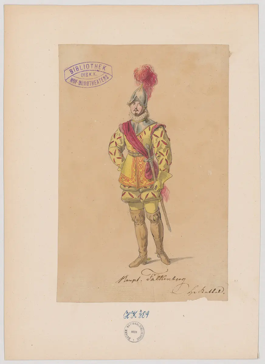 Petrus Apianus, oder Achtung der Wissenschaft, Titel der Serie: Figurinen des k.k. Hof-Burgtheaters