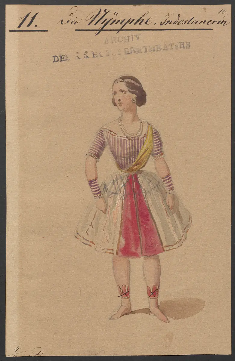 Die Nymphe, Titel der Serie: Figurinen des k.k. Hofoperntheaters