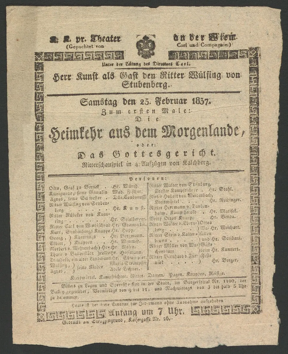 Die Heimkehr aus dem Morgenlande, oder Das Gottesgericht