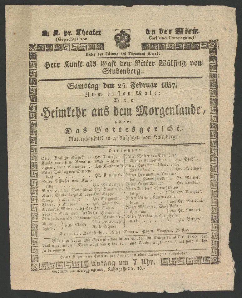 Die Heimkehr aus dem Morgenlande, oder Das Gottesgericht