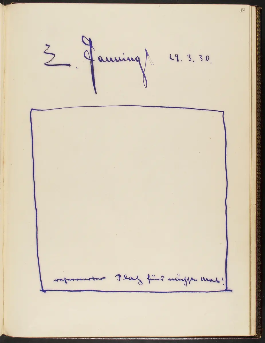 Gästebuch. Atelier Franz-Xaver Setzer, Wien
