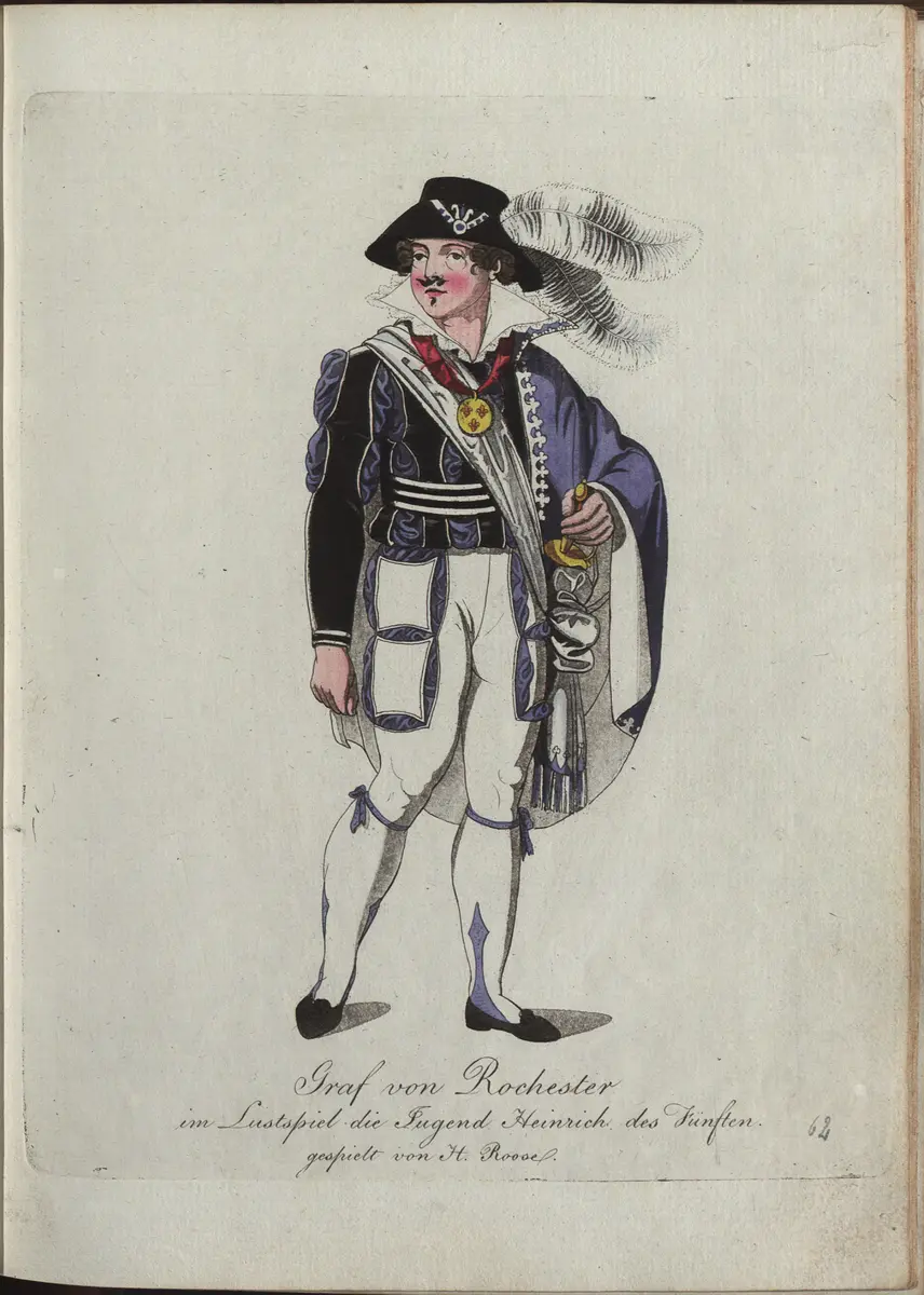 Die Jugend Heinrich des Fünften, Titel der Serie: Auswahl schöner Costumes für Theater- und Ball-Anzüge