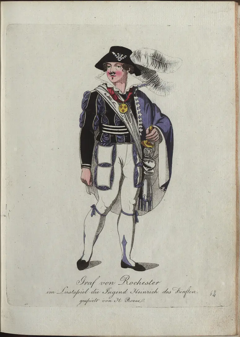 Die Jugend Heinrich des Fünften, Titel der Serie: Auswahl schöner Costumes für Theater- und Ball-Anzüge