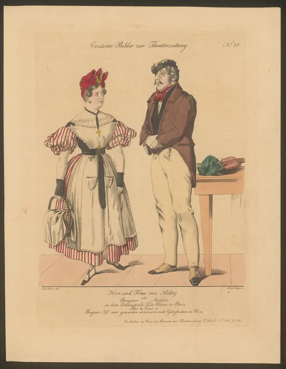 Die Wiener in Paris, Titel der Serie: Costume-Bild, Name der Zeitschrift: Wiener Theaterzeitung