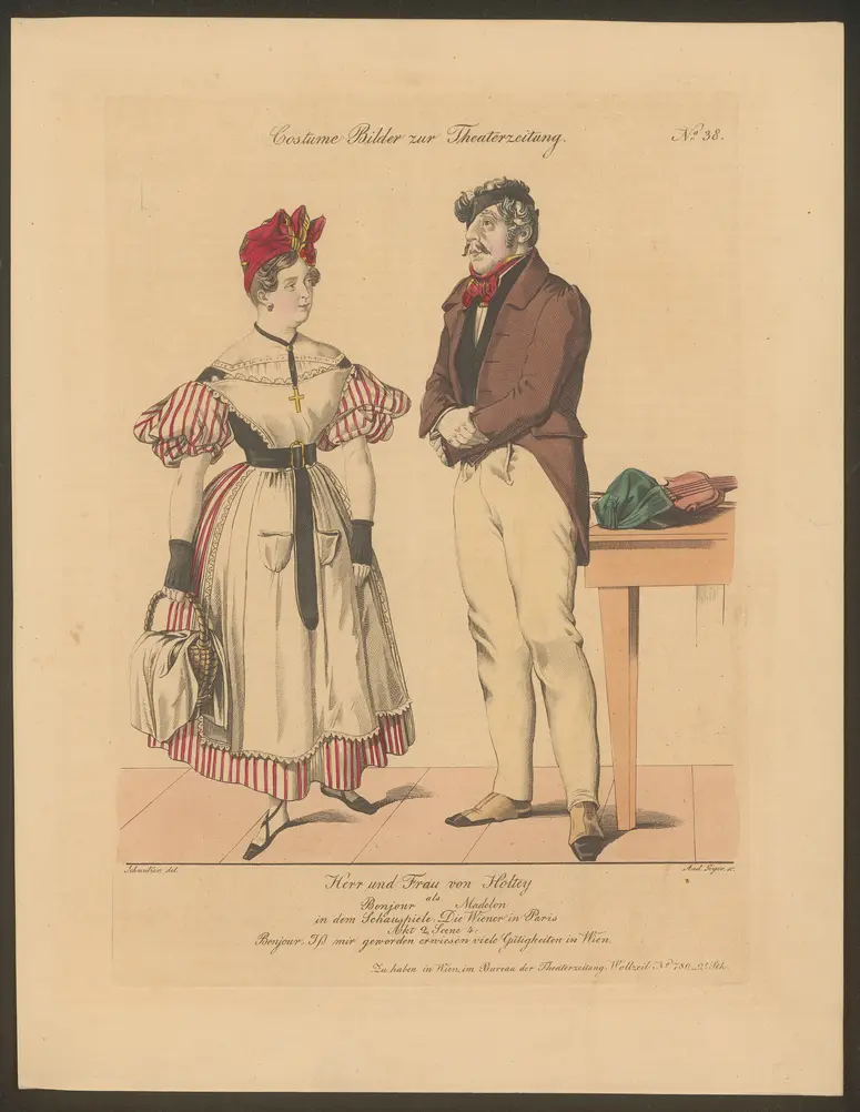 Die Wiener in Paris, Titel der Serie: Costume-Bild, Name der Zeitschrift: Wiener Theaterzeitung