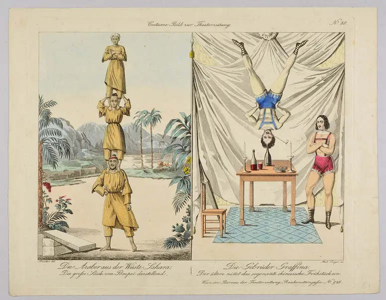 Die Araber aus der Wüste Sahara / Die Gebrüder Graffina, Titel der Serie: Costume-Bild, Name der Zeitschrift: Wiener Theaterzeitung