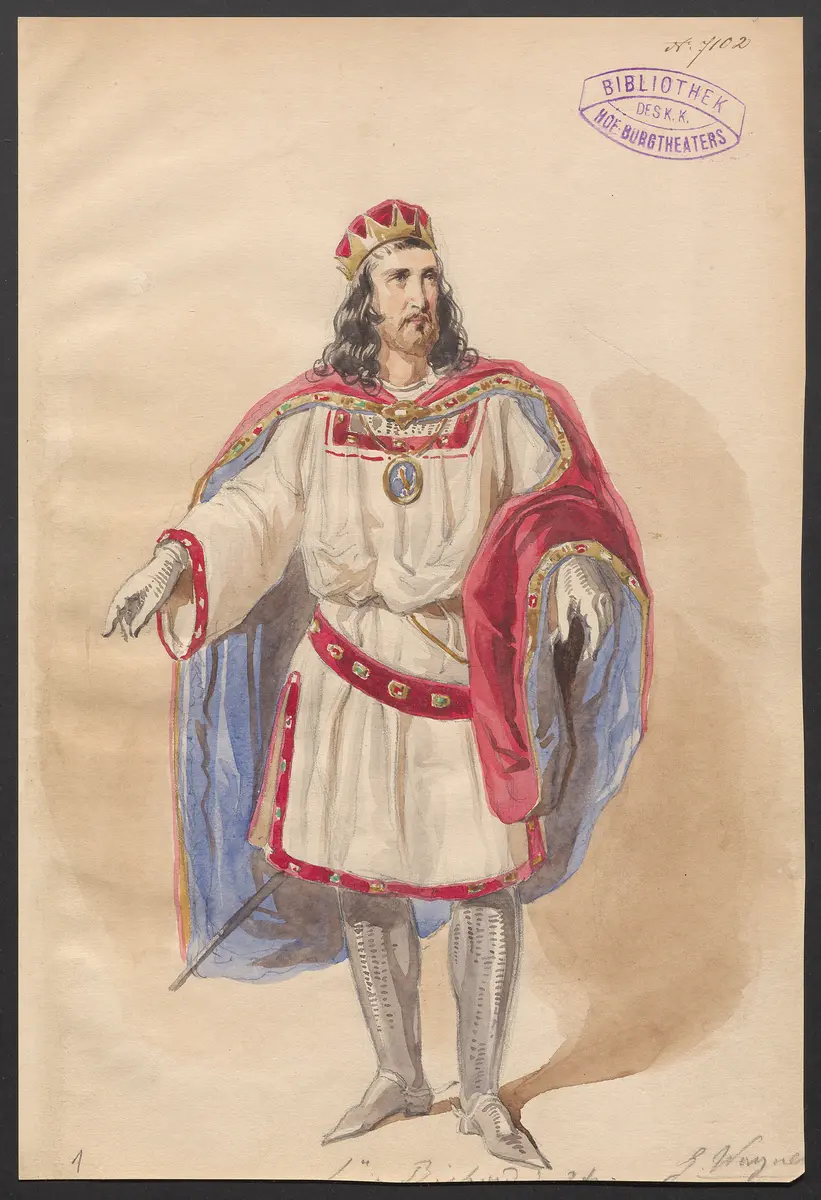 König Richard der Zweite, Originaltitel: King Richard II, Titel der Serie: Figurinen des k.k. Hof-Burgtheaters
