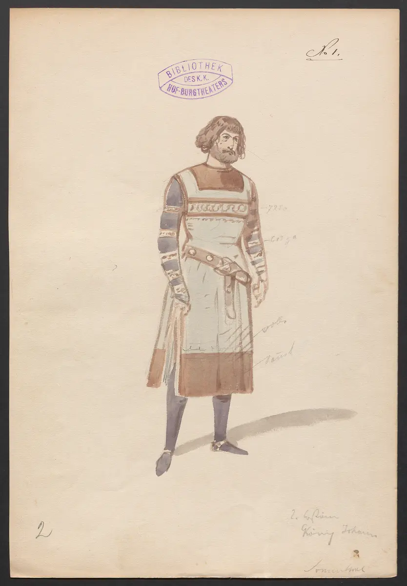 Lady Gloster, Titel der Serie: Figurinen des k.k. Hof-Burgtheaters