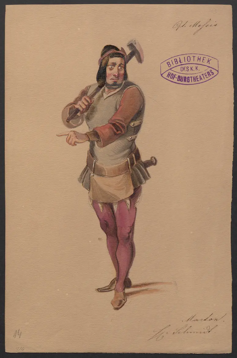 Quentin Messis, Titel der Serie: Figurinen des k.k. Hof-Burgtheaters