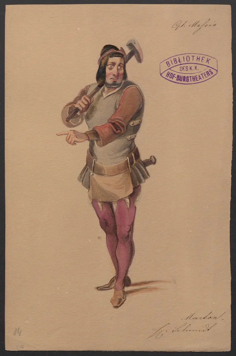 Quentin Messis, Titel der Serie: Figurinen des k.k. Hof-Burgtheaters