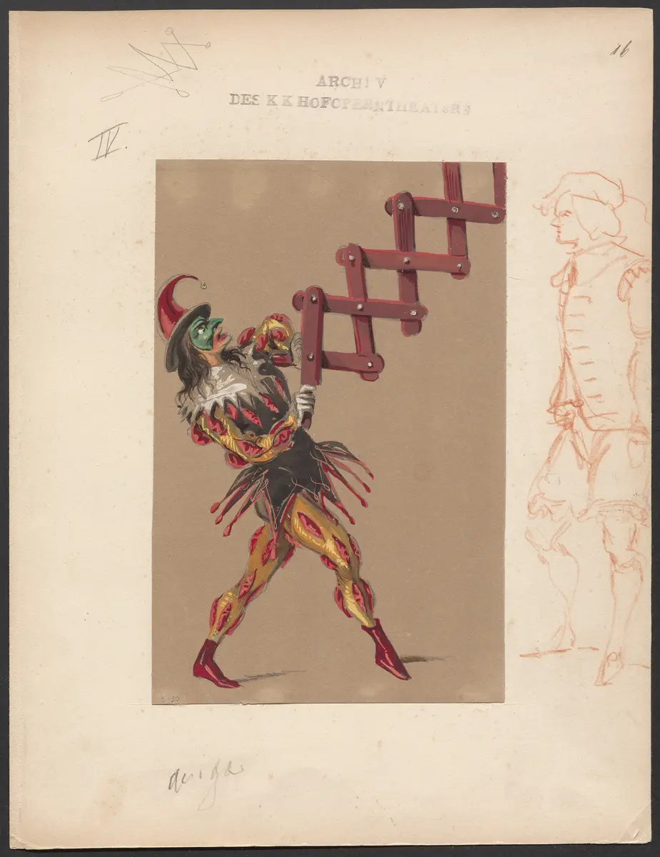 Die Ballnacht, Alternativtitel: Gustav, oder Der Maskenball, Originaltitel: Gustave III., ou Le bal masqué, Titel der Serie: Figurinen des k.k. Hofoperntheaters