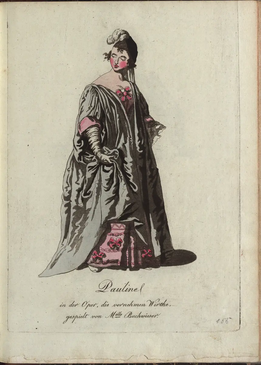 Die vornehmen Wirte, Titel in Vorlageform: Die vornehmen Wirthe, Titel der Serie: Auswahl schöner Costumes für Theater- und Ball-Anzüge