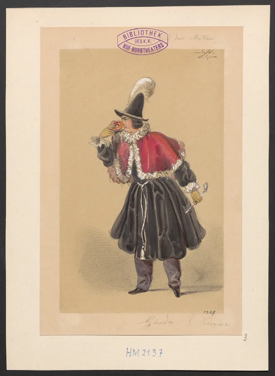 Das Bild der Mutter, Titel der Serie: Figurinen des k.k. Hof-Burgtheaters