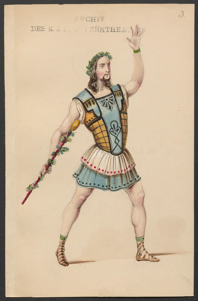 Bellerophon, Titel der Serie: Figurinen des k.k. Hofoperntheaters