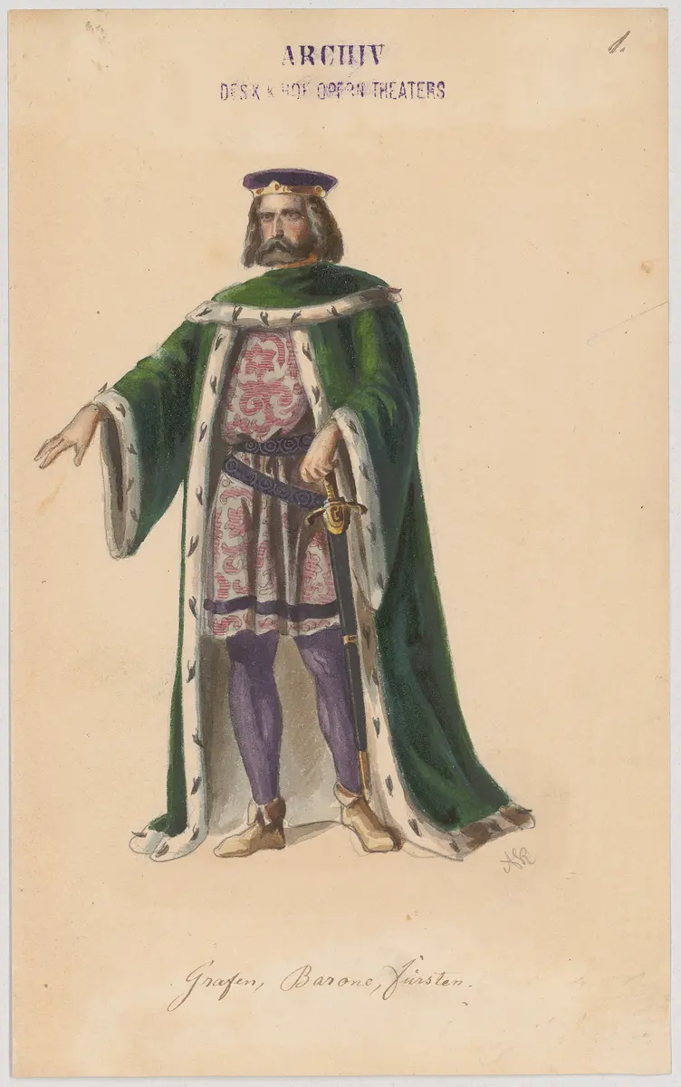 Euryanthe, Titel der Serie: Figurinen des k.k. Hofoperntheaters