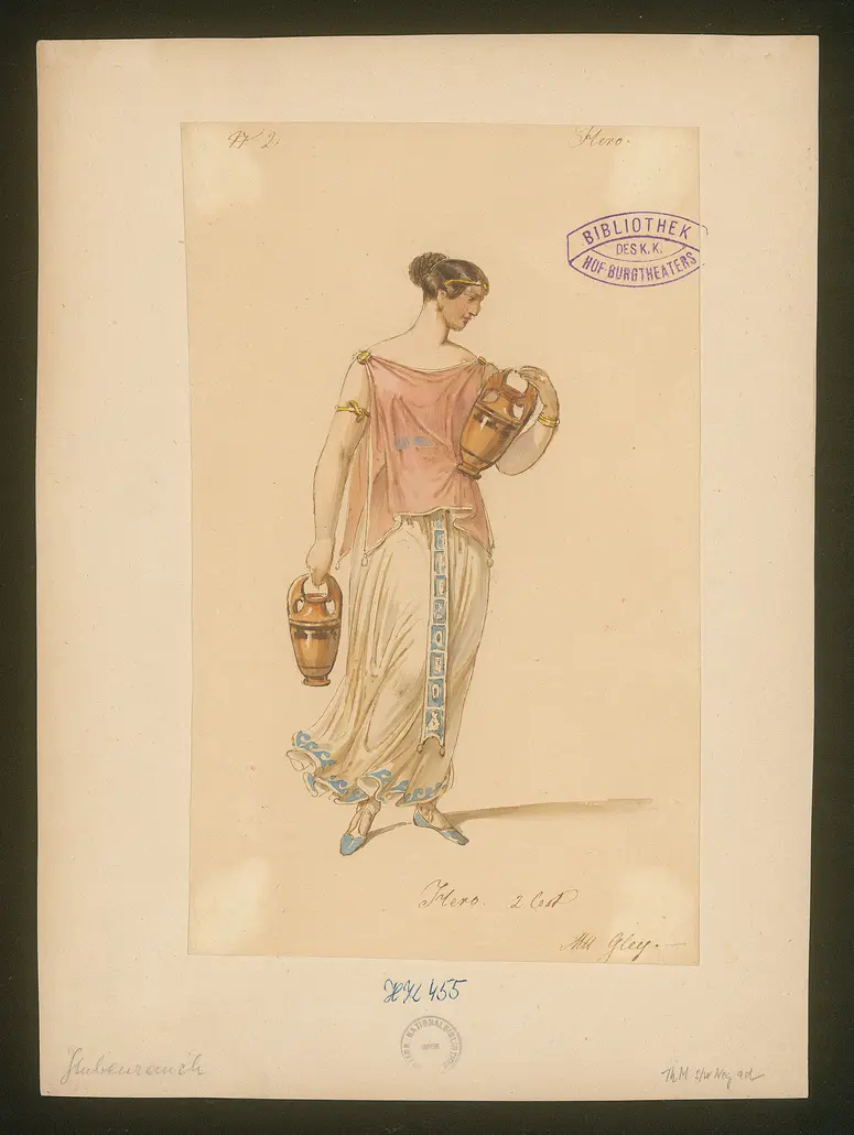 Des Meeres und der Liebe Wellen, Titel der Serie: Figurinen des k.k. Hof-Burgtheaters