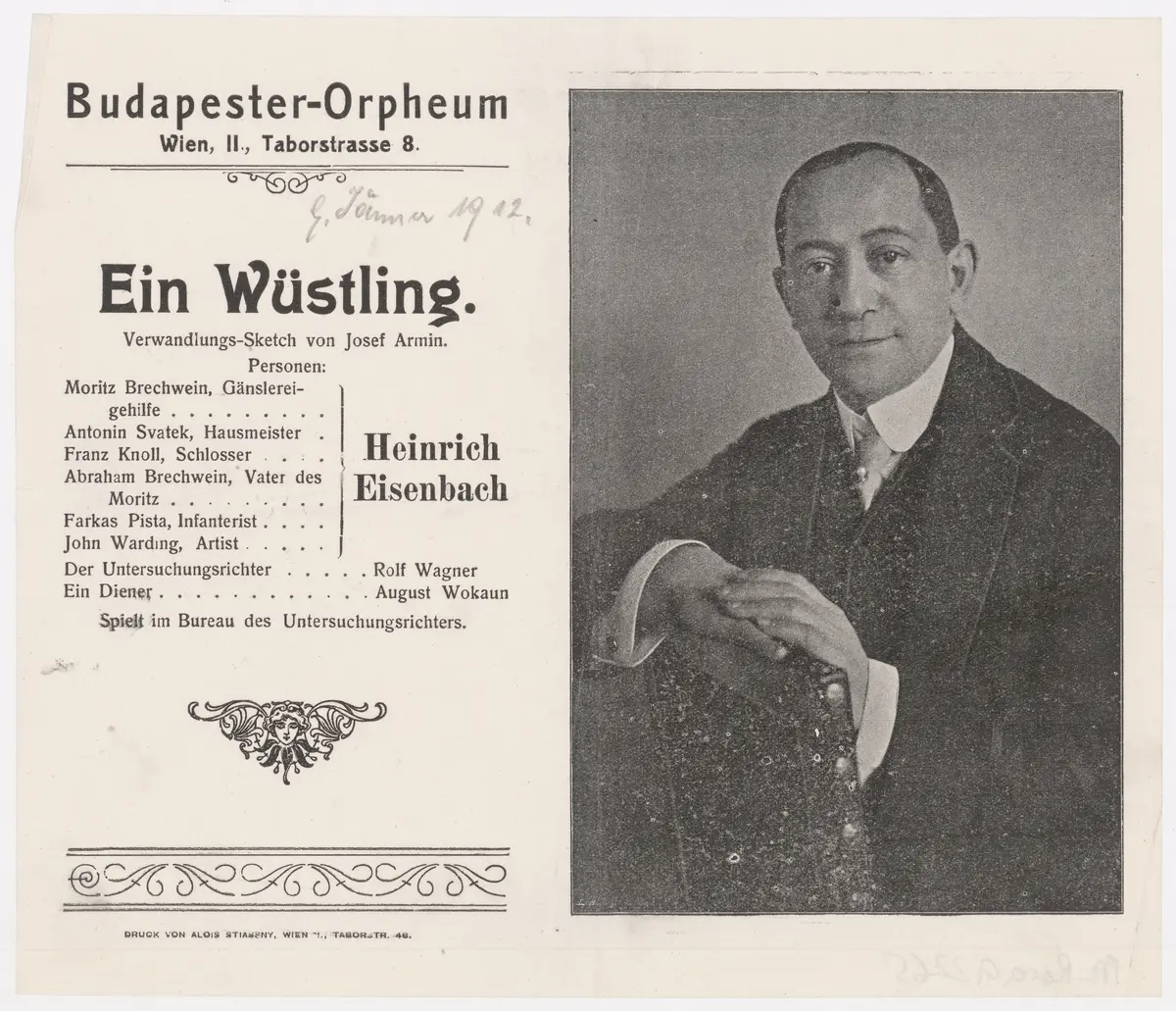 Ein Wüstling, Alternativtitel: Budapester Orpheum-Gesellschaft
