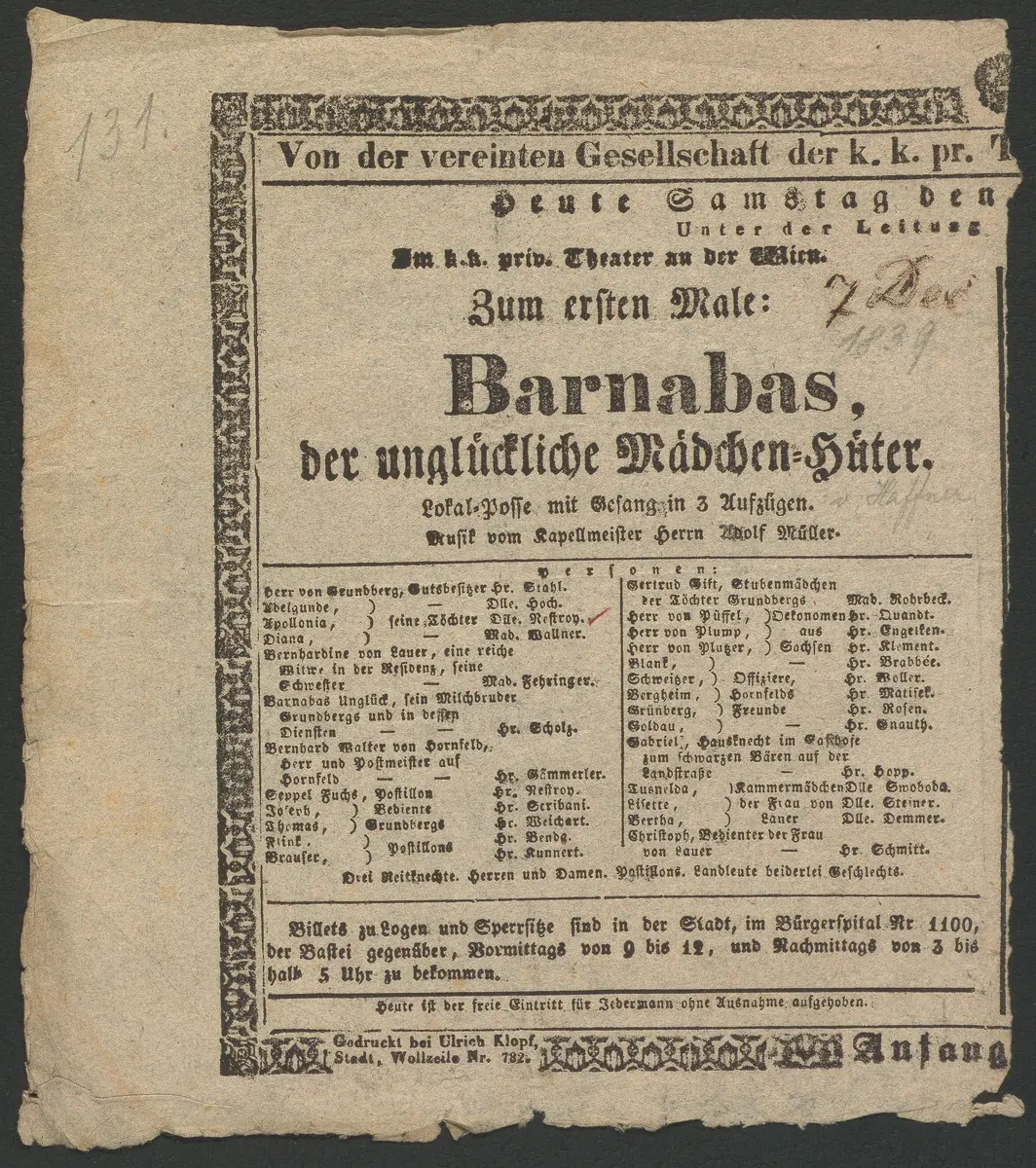 Barnabas, der unglückliche Mädchen-Hüter