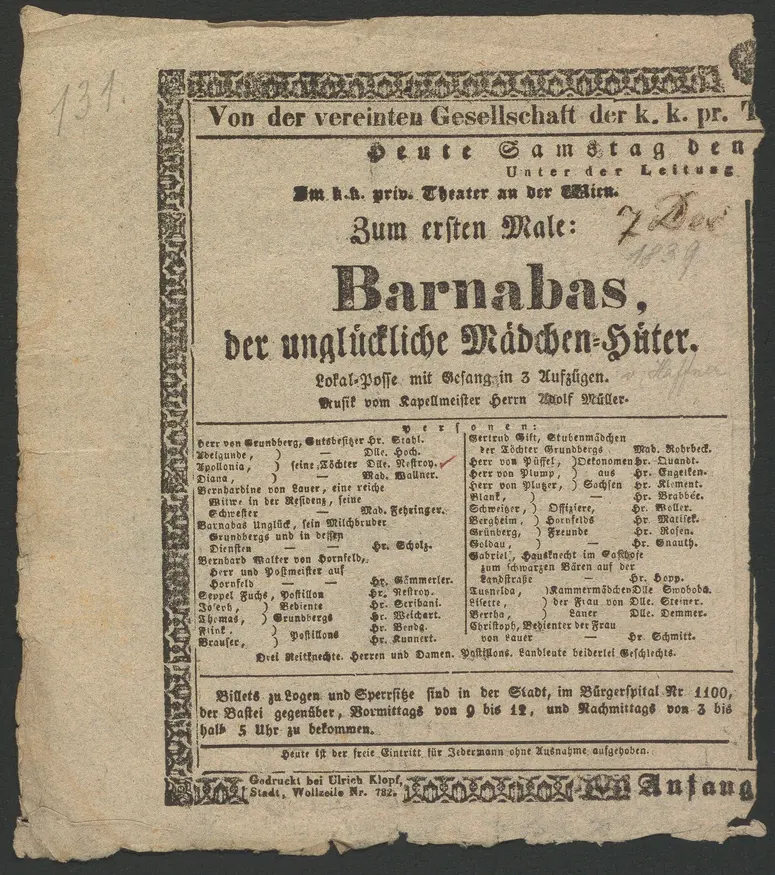 Barnabas, der unglückliche Mädchen-Hüter