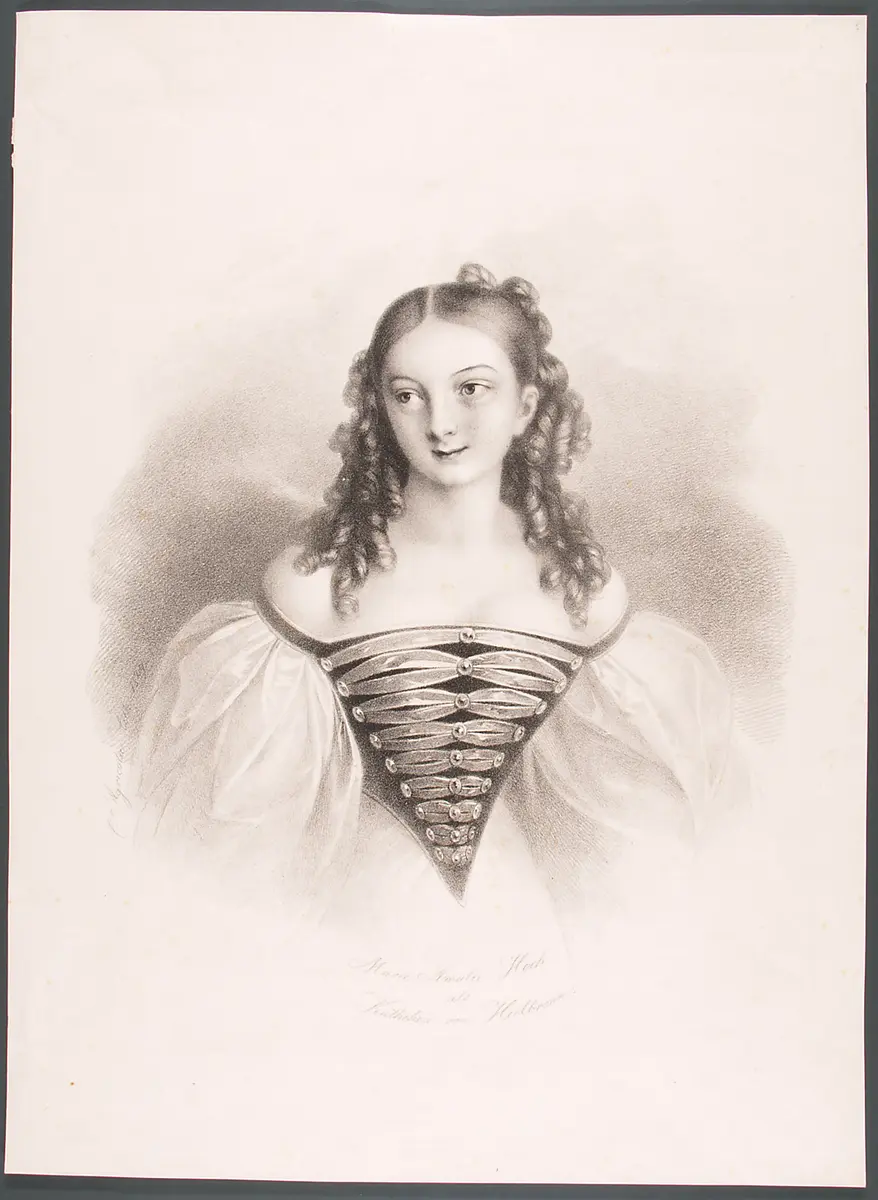 Marie Amalie Hoch, Titel in Vorlageform: Marie Amalie Hoch als Käthchen von Heilbronn, Verweis auf Stücktitel: Das Käthchen von Heilbronn
