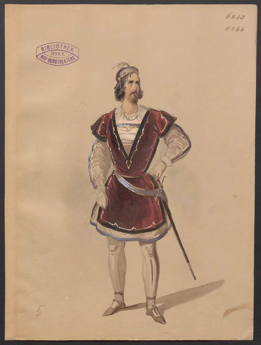 Tristan, Titel der Serie: Figurinen des k.k. Hof-Burgtheaters