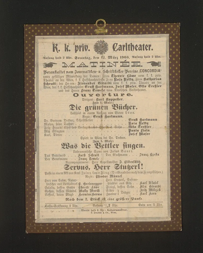 Die grünen Bücher, Was die Bettler singen, Servus, Herr Stutzerl!