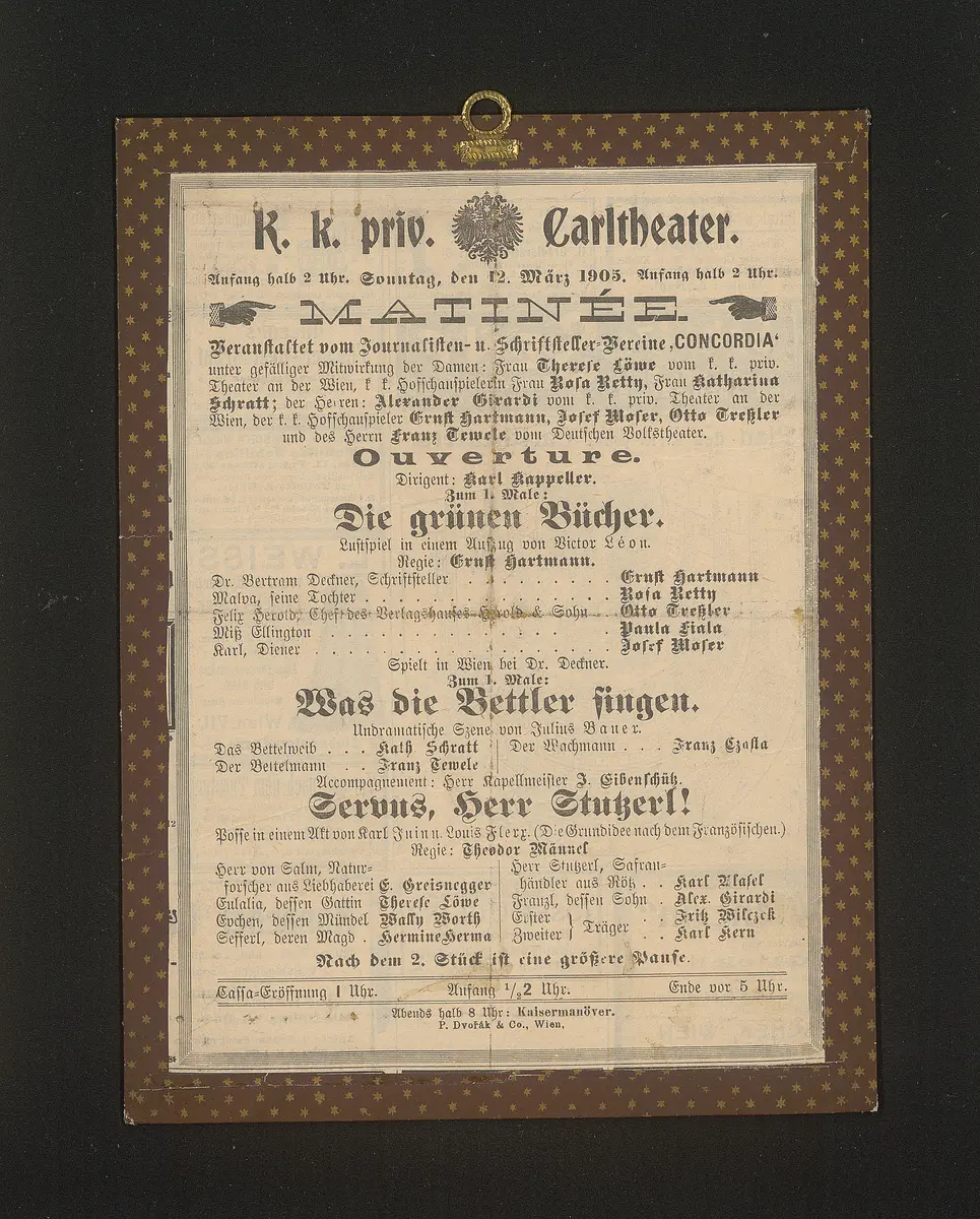 Die grünen Bücher, Was die Bettler singen, Servus, Herr Stutzerl!
