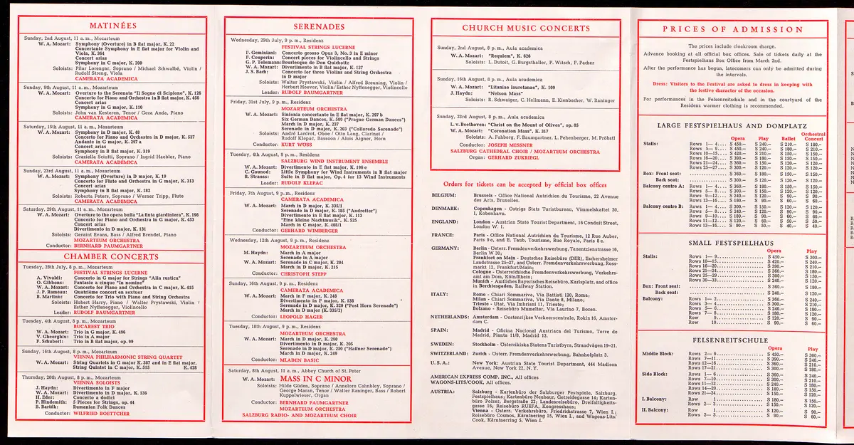 Salzburger Festspiele 1964, Titel in Vorlageform: Salzburg Festival 1964, Verweis auf Stücktitel: Cosi fan tutte, Verweis auf Stücktitel: Figaros Hochzeit, Verweis auf Stücktitel: Lucio Silla, Verweis auf Stücktitel: Die Zauberflöte, Verweis auf Stücktitel: Ariadne auf Naxos, Verweis auf Stücktitel: Elektra, Verweis auf Stücktitel: Der Rosenkavalier, Verweis auf Stücktitel: Macbeth, Verweis auf Stücktitel: Jedermann, Verweis auf Stücktitel: Faust, Verweis auf Stücktitel: Die lustigen Weiber von Windsor