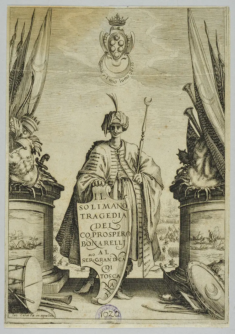 Il Solimano, Titel in Vorlageform: Il Solimano Tragedia dei Co. Prospero Bonarelli al Sermo. Gran Duca di Toscana