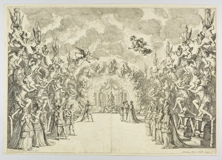 La monarchia latina trionfante, Titel in Vorlageform: La monarchia latina trionfante : festa musicale : in applauso del felicissimo natale del Sereniss. Gioseffo, arciduca d'Austria, figlio delle Augustiss. Maesta` di Leopoldo imperatore, et Eleonora, Maddalena, Teresa, imperatrice, nata prencipessa di Neoburgo : alle medesime M.M. consacrata, Alternativtitel: Die Sig-prangende Römische Monarchey