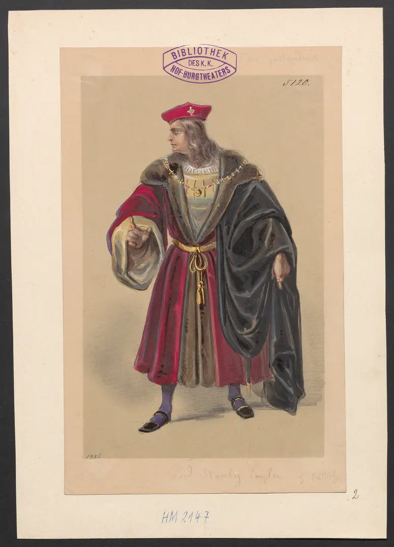 Der Prätendent von York, Titel der Serie: Figurinen des k.k. Hof-Burgtheaters